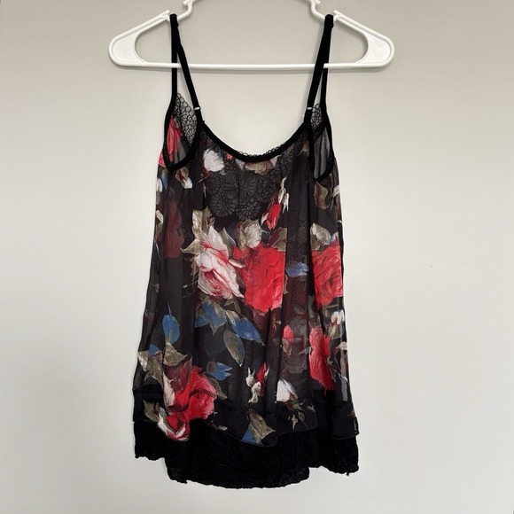 Costa Blanca Women's Size XS Sheer Tank Lace Cami Dark Romantic Layered Feminine - Picture 7 of 9